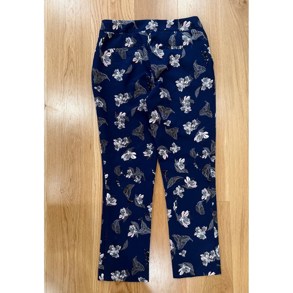 Cynthia Rowley Navy Pink Floral Print Cropped Ankle Pants Size 4